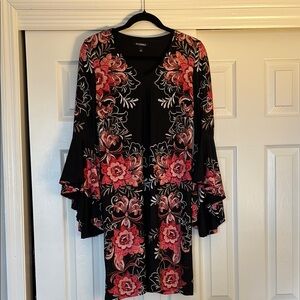 Floral Black and Pink Dress by Torrid